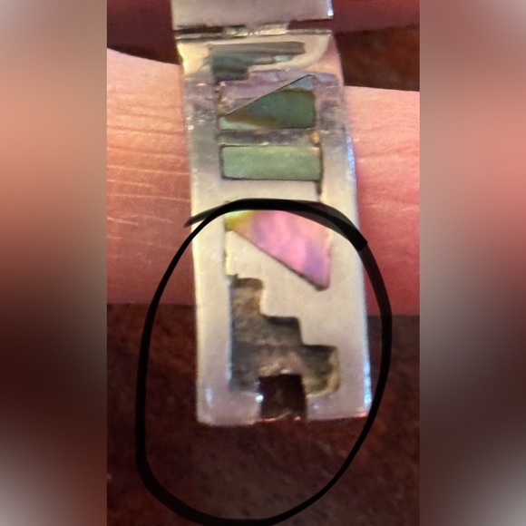 Vintage1950s Talleres De Los Ballesteros Taxco Mexico Sterling Abalone Bracelet - Picture 8 of 8